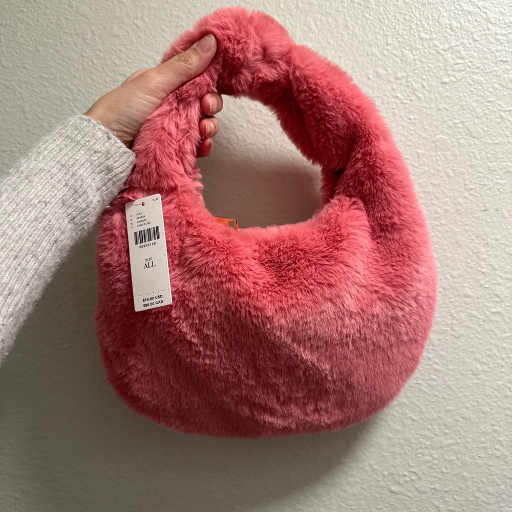 Anthropologie mini faux fur bag